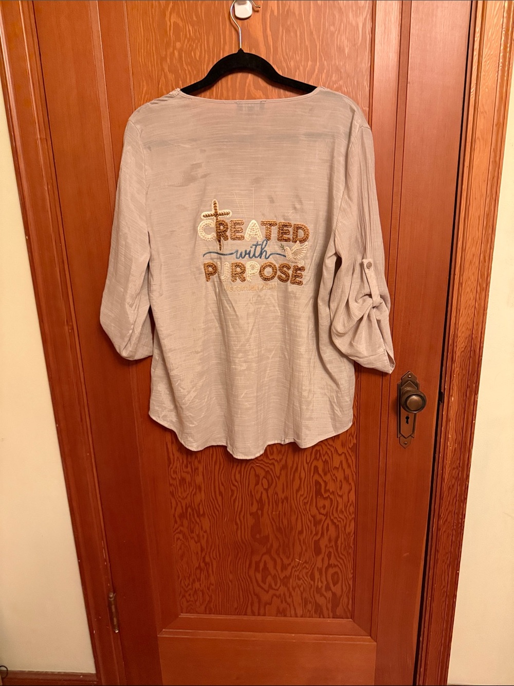 Spense Light Beige Embroidered Tunic Top